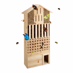 Relaxdays 10020722, Abeille, Butterfly, Chrysope verte, Coccinelle, Autonome, Bois, Bois, Bois, Bambou, Pomme de pin