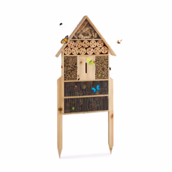 Relaxdays 10020723, Abeille, Butterfly, Autonome, Bois, Acier galvanisé, Bois, Bois, Bambou, Pomme de pin