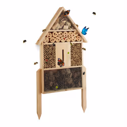 Relaxdays 10020724, Abeille, Butterfly, Chrysope verte, Coccinelle, Autonome, Bois, Acier galvanisé, Bois, Bois, Bambou, Pomm ...