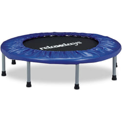 Relaxdays - Trampoline intérieur pliable bleu-noir fitness gym musculation HxlxP: 22 x 95 x 95 cm charge maximale 100 kg, bleu-noir