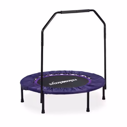 Relaxdays Trampoline intérieur pliable avec poignée barre de maintien charge max. 120 kg HxlxP: 113 x 102 x 102 cm noir-viole ...