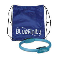 Bluefinity Anneau pilates 39 cm avec doubles poignées pour yoga mousse rembourré anneau de résistance turquoise