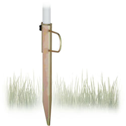 Relaxdays - Broche à gazon jardin en acier galvanisé avec poignée résistant pour support tige de parasol jusqu'à 32 mm H=43 cm, bronze
