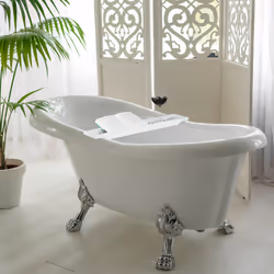 Pont de baignoire tablette de baignoire salle de bain en bambou HxlxP: 4 x 65 x 15 cm, blanc laqué - Relaxdays
