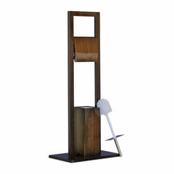 Ensemble Porte Papier Toilettes Porte Brosse wc Sur Pied Distributeur de Papier sdb Bambou 82x36x21cm, Marron - Relaxdays