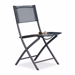Relaxdays 10020943, 150 kg, Chaise de camping, 4 pieds, 3,4 kg, Polyester, Acier, Gris