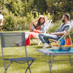 Relaxdays 10020943 chaise de camping 4 pieds Gris