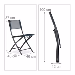 Relaxdays 10020943 chaise de camping 4 pieds Gris - Vue supplémentaire 4