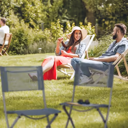 Chaise de jardin lot de 2 pliable plastique et métal chaise balcon pliante camping terrasse wave HxlxP: 87 x 55 x 48,5 cm, anthracite gris - Relaxdays