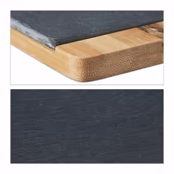 Relaxdays - Planche de service en bambou avec plateau ardoise amovible et poignée HxlxP: 1,8 x 45 x 22,5 cm, gris - Vue supplémentaire 4