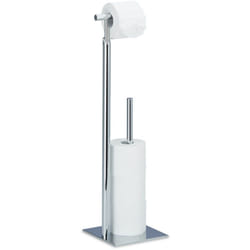 Relaxdays - porte-papier toilette sur pied, Distributeur papier toilette, 4 rouleaux de rechange, hlp 71x20x20 cm, argenté