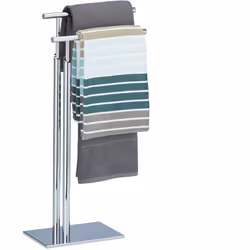 Ce support sur pied sans perçage est idéal pour les petites salles de bain. Le socle imposant assure un bon maintien au sol m ...