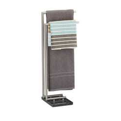 Porte-serviettes sur pied pierre support pour serviettes de bain noir marbre HxlxP: 84 x 34 x 30 cm, noir - Relaxdays