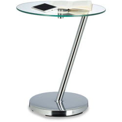 Table d'appoint ronde verre clair table café console table basse HxlxP: 52 x 45 x 45 cm, argenté - Relaxdays