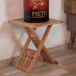 Relaxdays - Table d'appoint pliante table basse bois de noyer table de chevet salon HxlxP: 40,5 x 33 x 33 cm, nature