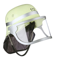 Relaxdays - Casque de pompier pour enfants avec visière réglable en pvc HxlxP: 24,5 x 22,5 x 28 cm, jaune