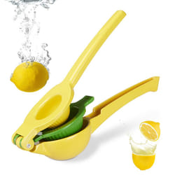 Relaxdays - Presse citron manuel, presse agrumes 2 en 1 pour citron et citron vert, Bar HxlxP: 5,5 x 7,5 x 22 cm, jaune