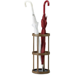 Relaxdays - Porte-parapluies rond en bambou design naturel élégant support bois métal HxlxP: 45 x 20,5 x 20,5 cm, marron