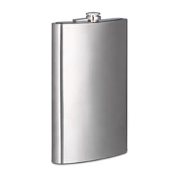 Flasque xxl 1,8 litre en inox fête cadeau mariage fiole alcool fort design, argenté - Relaxdays