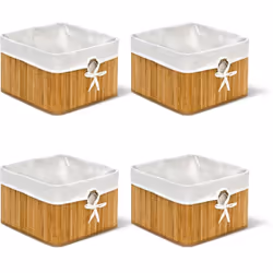 Cette corbeille de rangement en bambou est un accessoire très indispensable pour mettre de l'ordre dans vos étagères ou armoi ...