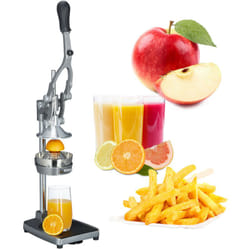 Presse-citron manuel avec coupe-pommes presse orange HxlxP: 47,5 x 17,5 x 40,5 cm, argent - Relaxdays
