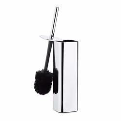 Relaxdays 10021742, Support et brosse pour toilettes, Argent, Métal, Métal, Plastique, 80 mm