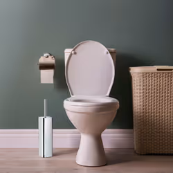 Relaxdays - Porte brosse wc support brosse toilettes mural argenté réfléchissant HxlxP: 38,5 x 8 x 8 cm, argent/noir - Vue supplémentaire 4