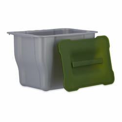 Bac à déchets de cuisine épluchures légumes HxlxP: 17,5 x 24,7 x 18,5 cm avec couvercle 5 litres, anthracite - Relaxdays
