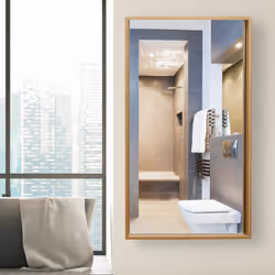 Armoire de salle de bain avec miroir en bambou étagère meuble rangement, nature - Relaxdays