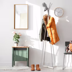 Armoire de salle de bain avec miroir en bambou étagère meuble rangement, nature - Relaxdays