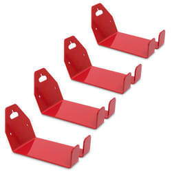 Relaxdays - Porte-vélo pédale, lot de 4, range-vélo pédale fixation murale Accroche-pédale, rouge