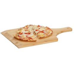 Relaxdays - Pelle à pizza en bambou 45 cm grande planche cuisson au four pain tarte flambée poignée, nature