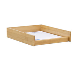 Relaxdays Corbeille à Courrier Bois, Papier Format A4, Bureau, Range-Documents & Lettres, Aspect Bambou, 25x33cm, Nature