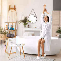 Relaxdays Étagère de salle de bain avec panier à linge bambou meuble sur pied 3 casiers HxlxP: 130 x 37 x 33 cm, nature