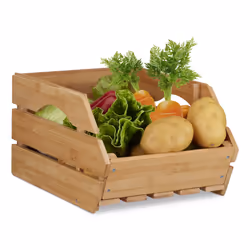 Relaxdays 4052025222208, Boîte de rangement, Bois, Rectangulaire, Bambou, Monochromatique, Intérieure