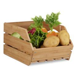 Relaxdays 4052025222208 Boîte de rangement Rectangulaire Bambou Bois