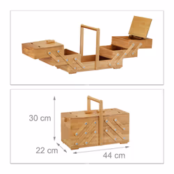 Relaxdays 10022221 Boîte de rangement Rectangulaire Bambou, Fibre de bois Bambou