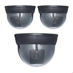 Fausse caméra surveillance lot de 3 360 degrès lampe LED angle réglable factice pour intérieur et extérieur noir