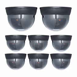 Fausse caméra surveillance lot de 8 360 degrès lampe LED angle réglable factice pour intérieur et extérieur noir