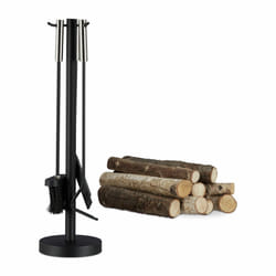 Relaxdays - Ensemble serviteur de cheminée 4 pièces accessoire pelle balai tisonnier, noir