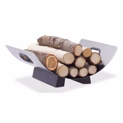 Relaxdays 4052025222987, Range-bûches, Plastique, Acier inoxydable, Bois, Noir, Argent, 410 mm, 330 mm, 160 mm