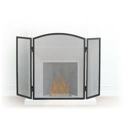 Relaxdays - Pare-étincelles cheminée acier barrière sécurité pare-feu protection grille 3 pièces HxL 62 x 96 cm, noir