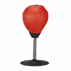 Relaxdays Punching Ball de table de bureau sac de boxe anti-stress anti frustration mini 35 x 18 x 18 cm rouge noir