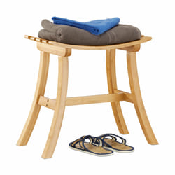 Relaxdays Tabouret bambou, tabouret bois couloir, vestiaire tabouret plat HxlxP: 48 x 56 x 28,5 cm, nature