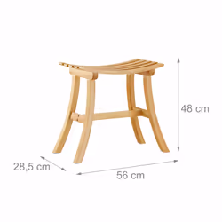 Relaxdays Tabouret bambou, tabouret bois couloir, vestiaire tabouret plat HxlxP: 48 x 56 x 28,5 cm, nature - Vue supplémentaire 4
