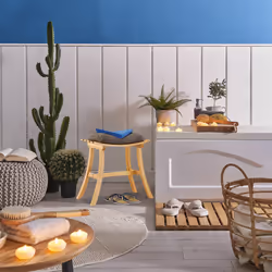 Relaxdays Tabouret bambou, tabouret bois couloir, vestiaire tabouret plat HxlxP: 48 x 56 x 28,5 cm, nature - Vue supplémentaire 5