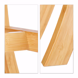 Relaxdays Tabouret bambou, tabouret bois couloir, vestiaire tabouret plat HxlxP: 48 x 56 x 28,5 cm, nature - Vue supplémentaire 7