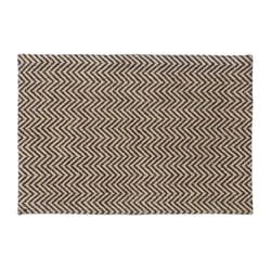 Relaxdays - Paillasson avec imprimé zigzag jute 40x60 cm tapis d'entrée tissé main, nature noir