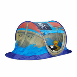Tente enfant intérieur garçon fille tente de jeu Pirate extérieur pop-up 3 ans HxlxP: 68 x 170 x 85 cm, bleu - Relaxdays