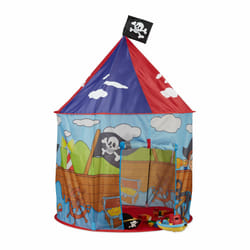 Relaxdays Tente enfant garçon fille tente de jeu Pirate drapeau extérieur pop-up 3 ans H x D 130 x 100 cm, rouge bleu